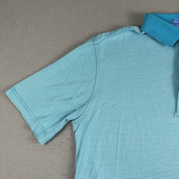 Fairway & Greene Monroe Golf Club Pureformance Blue Striped Polo Shirt Men’s M - Picture 3 of 16